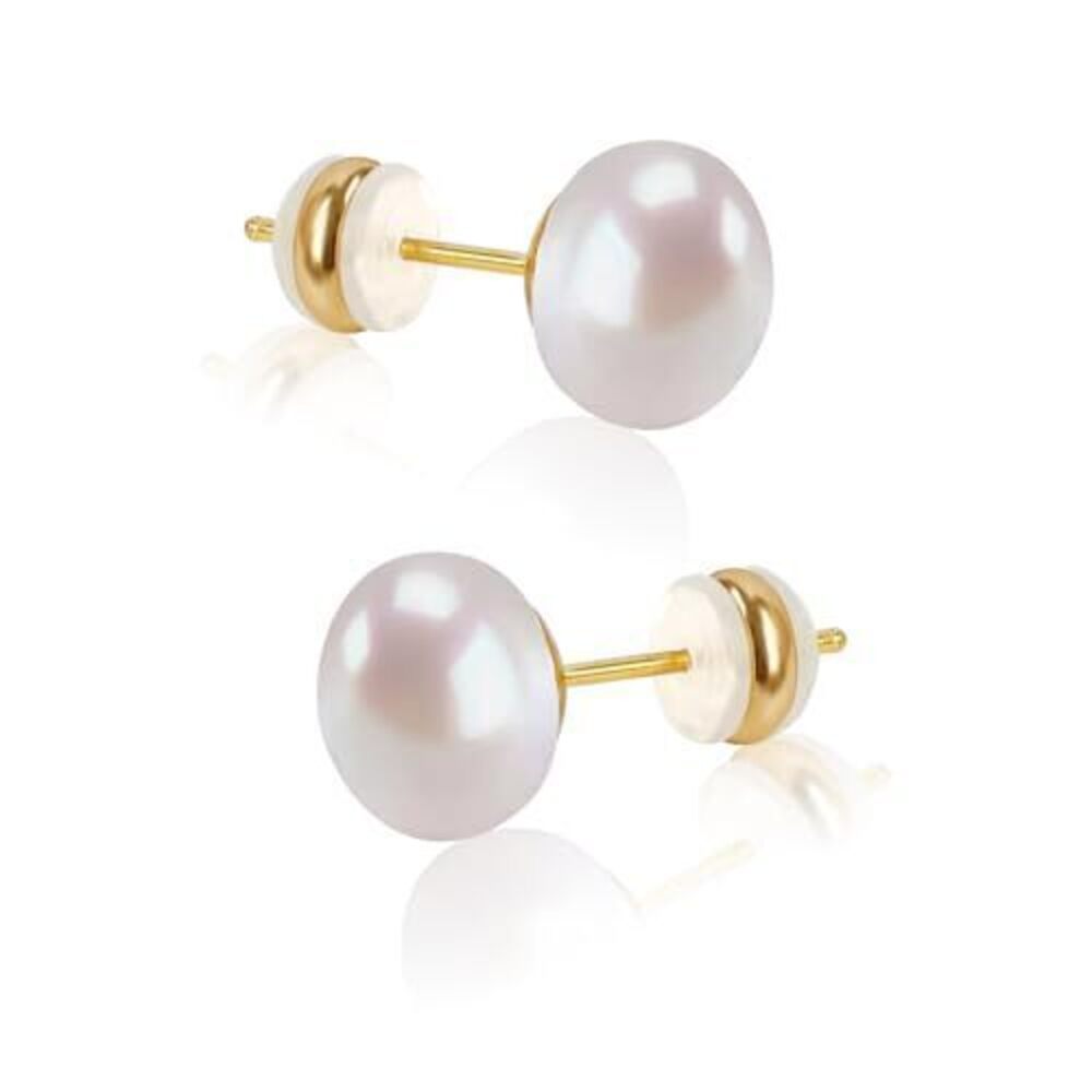 2172 Natural Freshwater Cultured Pearl Stud Earrings AAAA+Handpicked
